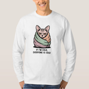 Wütende Sphynx-Katze Kalter Humor Cartoon-Kunst T-Shirt