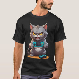 Wütende Spielerkatze niedlich lustig wütende Katze T-Shirt