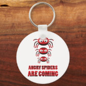 Wütende Spinnen kommen T - Shirt Schlüsselanhänger (Vorderseite)