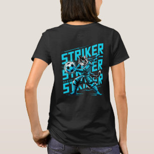 Wütende Stürmerkatze Samurai - Frauenfußballfan T-Shirt