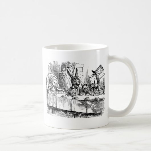 Wütende Tee-Party-Alice im Wunderland-Tasse Kaffeetasse (Rechts)