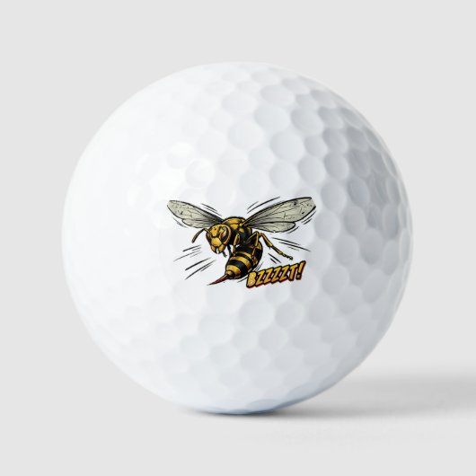 Wütende Wespe BZZZT Comic-Book-Kunst Golfball (Vorderseite)