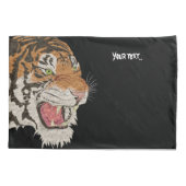 Wütende wilde Tiger im Tackeldschungel Brown Black Kissenbezug (Rückseite)