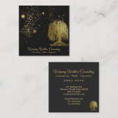 *~* Wütende Willow Tree Gold Universe Cosmic Quadratische Visitenkarte (Vorne/Hinten)