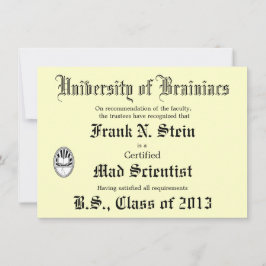 Wütende Wissenschaftler-Diplom-Witzeinladung Einladung