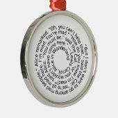 Wütende Zitatverzierung der Alicen im Wunderland Ornament Aus Metall (Rechts)