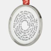 Wütende Zitatverzierung der Alicen im Wunderland Ornament Aus Metall (Links)