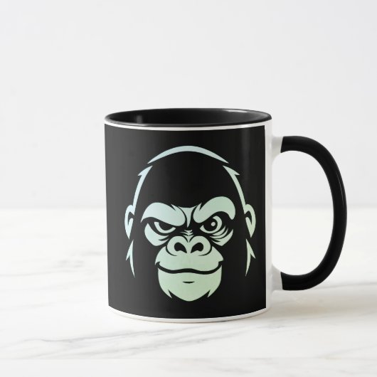 Wütender Affe-Ruhe Affe 2Tone-Stressed Ape Studios Tasse (Rechts)