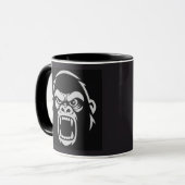 Wütender Affe-Ruhe Affe - Stressed Ape Studios Log Tasse (Vorderseite Links)
