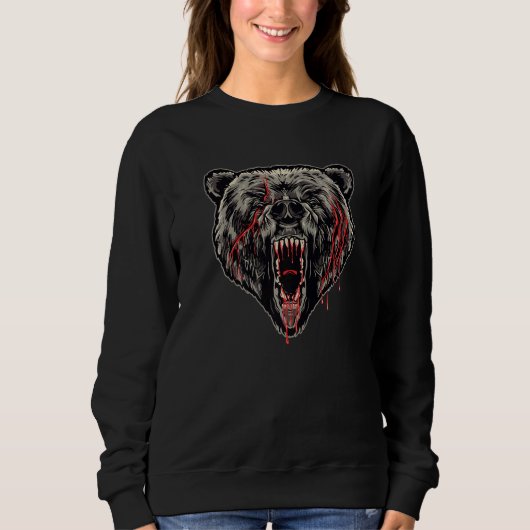 Wütender aggressiver Bär Sweatshirt (Vorderseite)