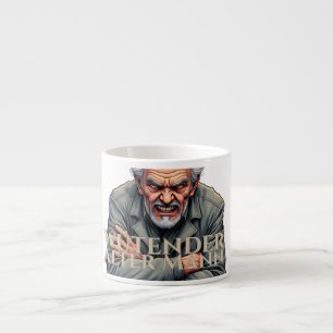 Wütender Alter Mann – Cartoon-Illustration Espressotasse