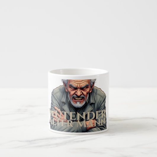 Wütender Alter Mann - Cartoon-Illustration Espressotasse (Vorderseite)