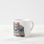 Wütender Alter Mann - Cartoon-Illustration Espressotasse (Vorderseite Rechts)