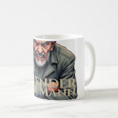 Wütender Alter Mann - Cartoon-Illustration Kaffeetasse (VorderseiteRechts)