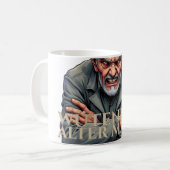 Wütender Alter Mann - Cartoon-Illustration Kaffeetasse (Vorderseite Links)
