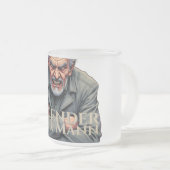 Wütender Alter Mann - Cartoon-Illustration Mattglastasse (VorderseiteRechts)