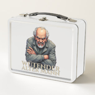 Wütender Alter Mann – Cartoon-Illustration Metall Brotdose