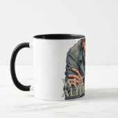 Wütender Alter Mann - Cartoon-Illustration Tasse (Links)