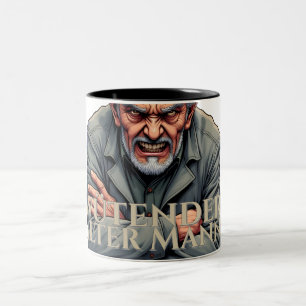Wütender Alter Mann – Cartoon-Illustration Zweifarbige Tasse