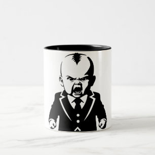 Wütender Babychef Keramikbecher   Lustiges sarkast Zweifarbige Tasse