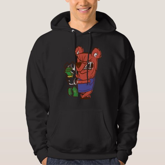 wütender Bär zählt Geld Hoodie (Vorderseite)