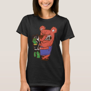 wütender Bär zählt Geld T-Shirt