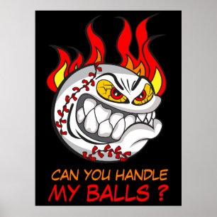 Wütender Baseball mit Zitat, Lustig Poster