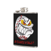 Wütender Baseball Schwarz Flachmann (Links)