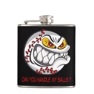 Wütender Baseball Schwarz Flachmann