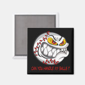 Wütender Baseball Schwarz Magnet (Vorderseite/Rückseite)