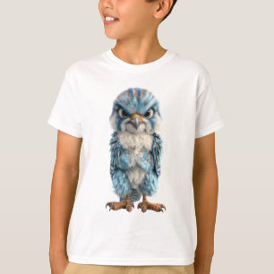 Wütender blauer Raptor-Vogel-Kinder T-Shirt