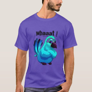 Wütender Cartoon blauer Vogel Retro T-Shirt