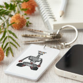 wütender Cartoon Roboter Schlüsselanhänger (Vorderseite rechts)