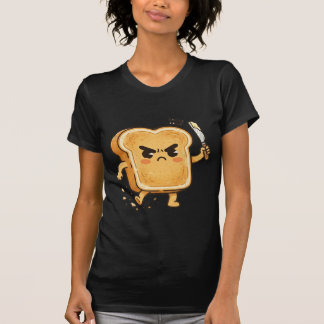 Wütender Cartoon-Toast-Charakter, der ein Butterme T-Shirt