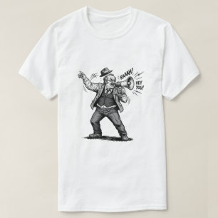 Wütender Chef Megaphon Hey Du Retro-Comic-Grafik T-Shirt