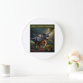 Wütender Dino Große Wanduhr (Zuhause)