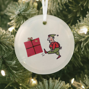 Wütender Elf runder Glasornament Ornament Aus Glas