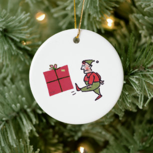 Wütender Elf runder Keramikschmuck Keramik Ornament