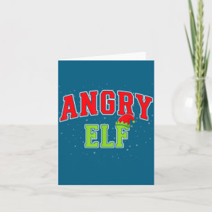 Wütender Elf Weihnachten Familie Matching Gruppe X Karte