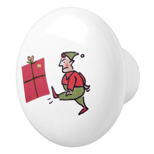 Wütender Elf weißer Keramikknopf Keramikknauf (Rechts)