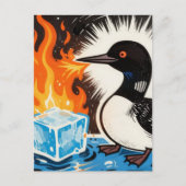 Wütender feuerspeiender MN-Taucher, der Eis schmil Postkarte (Vorderseite)