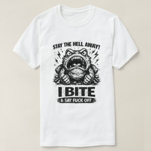 Wütender Frosch Bleib weg ich beiße Lustiges Desig T-Shirt