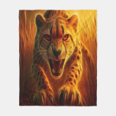 Wütender Gepard Fleecedecke (Vorderseite)