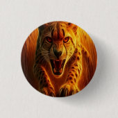 Wütender Gepard Knopf Button (Vorderseite)