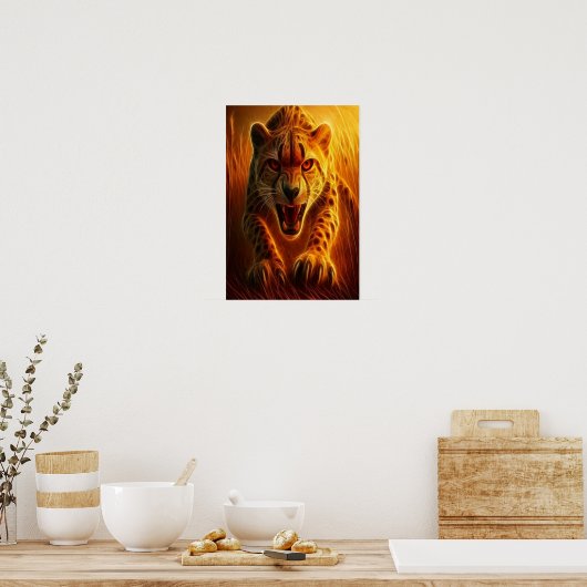 Wütender Gepard Poster (Küche)