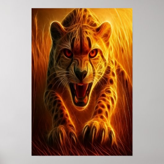 Wütender Gepard Poster (Vorne)