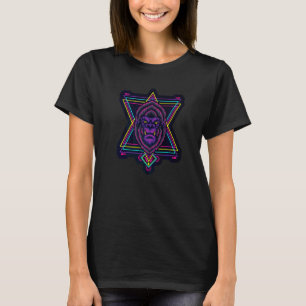 Wütender Gorilla Heilige Geometrie Fraktale Muster T-Shirt