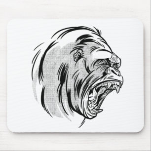 Wütender Gorilla König des Dschungel-Designs Mousepad