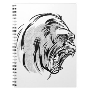 Wütender Gorilla König des Dschungel-Designs Notizblock