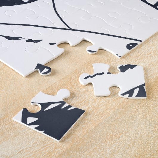 Wütender Hai, Vintages Doodle-Muster. Puzzle (Seite)